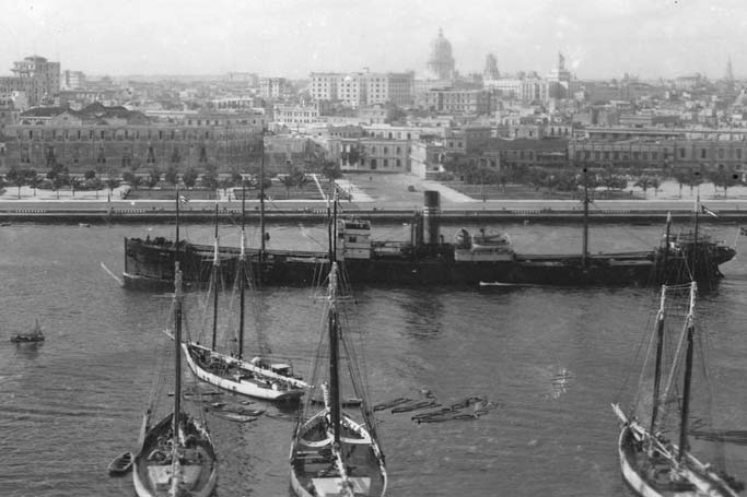 Hafeneinfahrt von Havanna, Kuba, in den 1930er Jahren