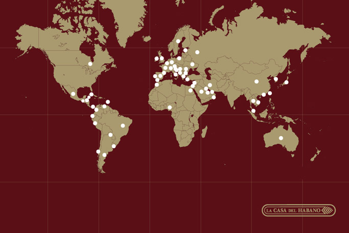 La Casa del Habano Weltkarte