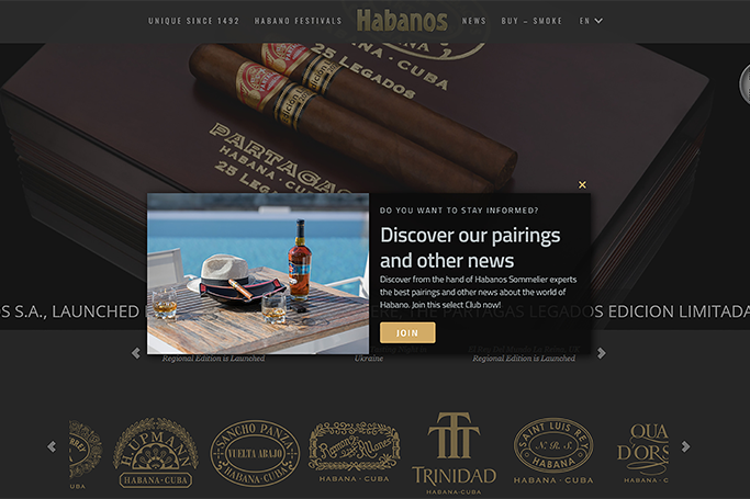 Neue Habanos Website - Newsletter